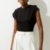 Top Stitch Detail Ponte Jersey Bodysuit