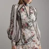 Trailing Floral Woven Mini Dress