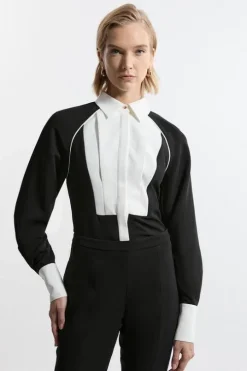Twill Contrast Collar Woven Shirt
