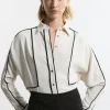 Twill Contrast Piping Woven Shirt