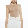 Twill Woven Belt Detail Pleated Mini Skirt