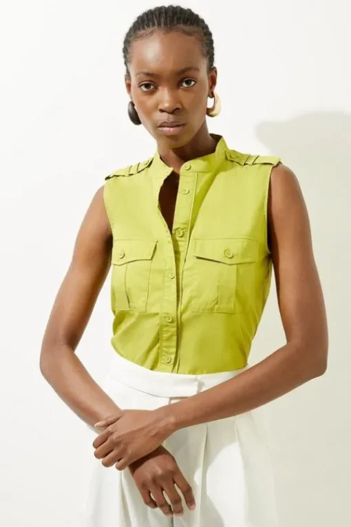 Utility Poplin Pocket Cotton Sateen Shirt