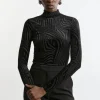Velvet Devore Jersey Long Sleeve Top