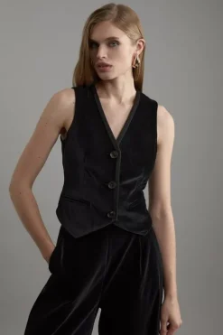 Velvet Grosgrain Tailored Waist Coat