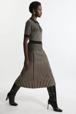 Viscose Blend Jacquard Knit Full Skirt