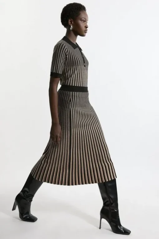 Viscose Blend Jacquard Knit Full Skirt