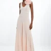 Viscose Blend Knit Corsage Detail Maxi Dress