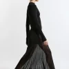Viscose Blend Knit Sheer Skirt Maxi Dress