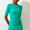 Viscose Blend Look Knit Flippy Mini Dress
