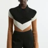 Viscose Blend Rib Knit Polo Top