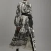 Viscose Crinkle Placed Lace Printed Woven Midaxi Dress