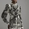 Viscose Crinkle Placed Lace Printed Woven Mini Dress
