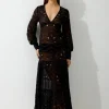 Viscose Georgette Cutwork Beach Maxi Dress