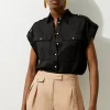 Viscose Linen Woven Boxy Shirt