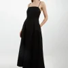 Viscose Linen Woven Strappy Maxi Dress