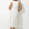 Viscose Metallic Thread Beaded Woven Maxi Dress
