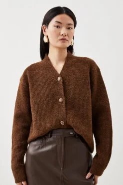 Wool Blend Cosy Slouchy Knit Cardigan