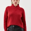 Wool Blend Cosy V Neck Knit Sweater