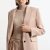 Wool Blend Tailored Double Breasted Blazer