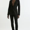 Wool Look Zip Hem Knit Pants