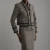 Wool Mix Boucle Tweed Tailored Maxi Skirt